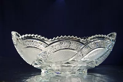 Buy Uranglas Gardeners Bowl Ships Crystal Glass Bohemia Germany Art Deco • 327.28£