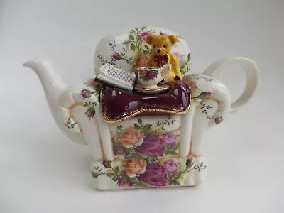 Buy Vintage Paul Cardew Royal Albert OLD COUNTRY ROSES Armchair Teapot • 49£