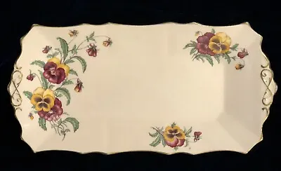Buy Beautiful Pink TUSCAN FINE CHINA PANSY Rectangular PLATE 11¼”, 28 Cm, Exc. Cond • 12£
