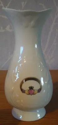 Buy Lovely Off-White Donegal Parian China Textured Vase With Claddagh Symbol • 12£