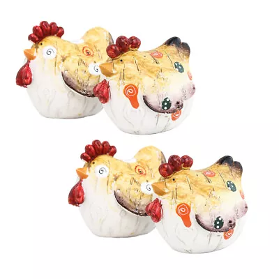 Buy 1 Pair Of Chick Figurines Resin Chick Ornaments Home Decoration Animal Statues • 12.68£