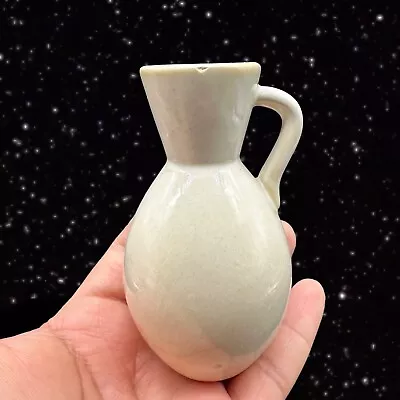 Buy Vintage USA Pottery Bud Vase White Glazed Jug With Handle 4”T 1.5”W • 11.53£