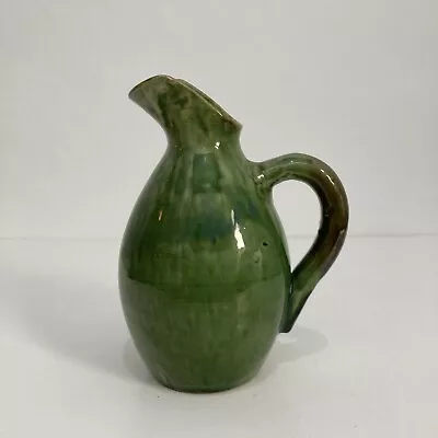Buy Vintage Aegitna Vallauris Pottery French Glazed Green Jug • 18.96£