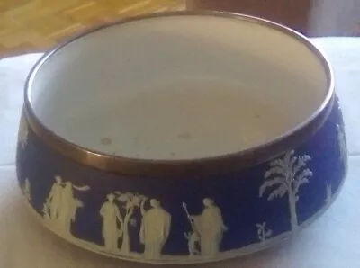 Buy Antique Edwardian Large Wedgewood Jasperware Bowl Silver Plated Rim • 200£