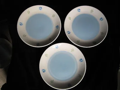 Buy Arthur Wood Ceramic 3 X 21cm Plates - Cream With Blue Rose Flowers Design 8.25  • 9.99£
