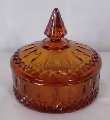 Buy Vintage Amber Pressed Glass Candy Dish • 23.72£