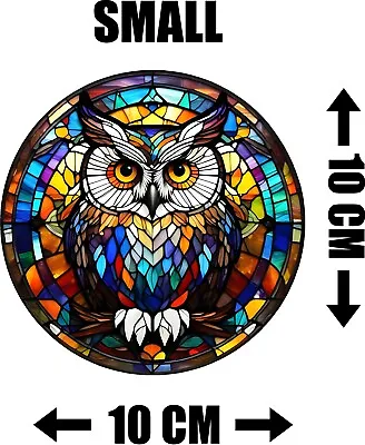 Buy Owl Decorative Stained Glass Effect Static Cling Window Sticker Colourful Gift • 3.49£
