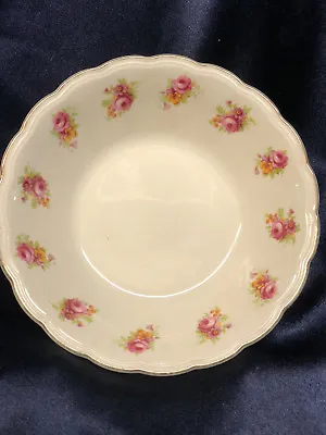 Buy Wood Sons  Ware Pink Yellow Flowers Floral Scalloped Cereal Or Soup Bowl • 22.81£
