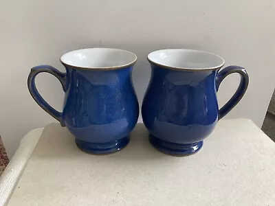 Buy 2x Denby Pottery Imperial Blue Footed Mug • 18£