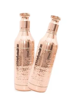 Buy 2 Pcs 1000 ML 100% Copper High Neck Drinking Water Bottle Ayurvedic Vessel1 • 67.90£