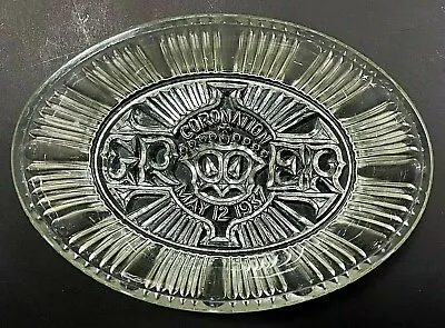 Buy King George Vi Queen Elizabeth Coronation Pressed Glass Oval Dish • 144.77£