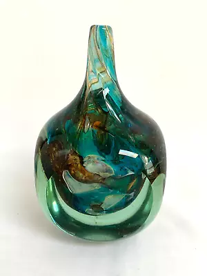 Buy 17.5cm 1.7KG Vintage Mdina Malta Art Glass Facet Cut Cube Mallet Vase • 44.95£