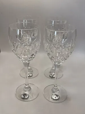 Buy Four Excellent Vintage BOHEMIA CZECHOSLOVAKIA Lead Crystal Wine Glasses, 18.5cm • 14.99£