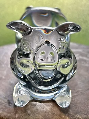 Buy Signed Baccarat Crystal France Ltd Ed #230/850 Jolly Pig Hog Figure 6” 1.73Kgs • 216.12£