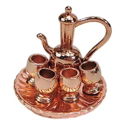 Buy Tea Party Toy Set 1/12 With 4 Cups Metal Teapot For Kids Children   • 5.60£