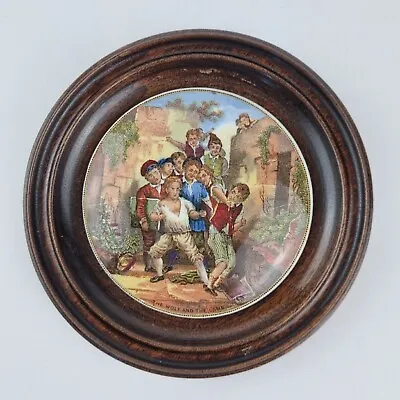 Buy Antique Prattware Pot Lid In Wooden Frame  The Wolf And The Lamb  • 29£