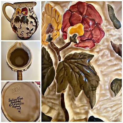 Buy H.J WOOD Jug/Vase Staffordshire Hand Painted 585 England Indian Tree VINTAGE • 9£