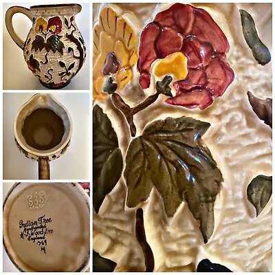 Buy Pottery Indian Tree Jug/Vase Staffordshire Hand Paint 585 England Vintage • 14.99£