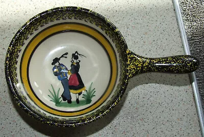 Buy Vintage Henriot Quimper Pottery Small Handpainted Bowl Dish With Handle  • 9.99£