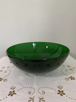 Buy Vintage Emerald Green Glass Serving Fruit Bowl Retro 60s • 20.99£