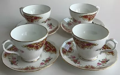 Buy Vintage (1960s) English Duchess Fine Bone China Gold Gilded Cup & Saucer X 4-VGC • 7£