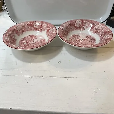 Buy Enoch Woods English Scenery Set Of 2 Soup/salad/cereal  Bowls Pink/ Red • 43.22£