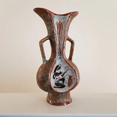 Buy Vintage Hand Painted F. LLi Marchi Italian Egyptian Revival Double Vessel Vase • 43.33£