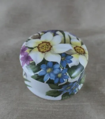Buy Staffordshire Bone China Floral Daffodil Iris Trinket Box. • 5.99£
