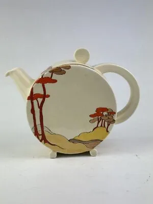 Buy Clarice Cliff CORAL FIRS Pattern Bon Jour Shape Teapot. Art Deco Original, Ci... • 495£