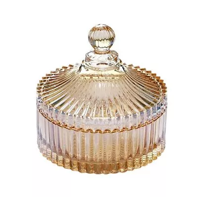 Buy 300ml/10oz Elegant Crystal Candy Jar With Lid Decorative Candy Dish Bowl Tent... • 22.55£