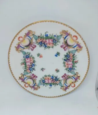 Buy Antique Capodimonte Doccia Gironi Porcelain Saucer Relief  Floral Motif • 17£
