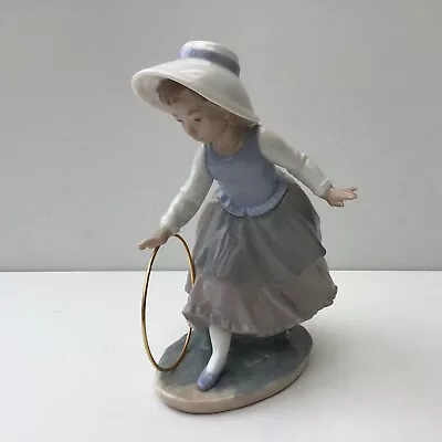 Buy Nao By Lladro Figurine - Girl With Hoop No.  0297 -perfect , Boxed • 29.99£