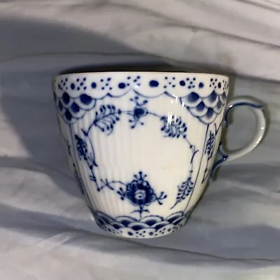 Buy Vintage Royal Copenhagen Blue Fluted Half Lace Demitasse Cup Denmark 1035 • 45.43£