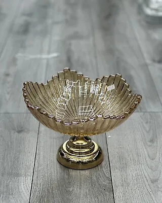 Buy Gold Color Round Diamond Crystal Bling Fruit Bowl Kitchen Glass Material Bowl • 38.99£
