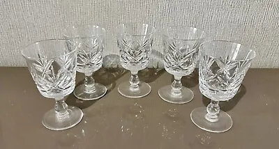 Buy Wine Glasses Lead Crystal X 5  Thomas Webb Vintage 70s • 8£