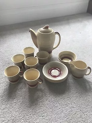 Buy Vintage Susie Cooper Art Deco Tea Set - Red Wedding Band Ring • 120£