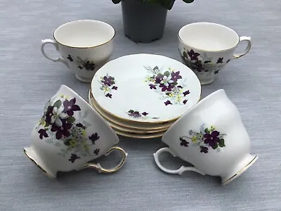 Buy Royal Vale 8 Piece Tea Set Purple And White • 20£