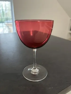 Buy Small Antique Cranberry Glass Wine Glass • 5.50£