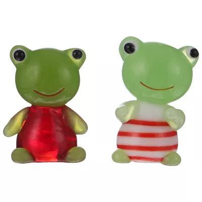 Buy  2 Pcs Glass Figurine Ornament Frog Ornaments Sculpture Little Outdoor • 8.75£
