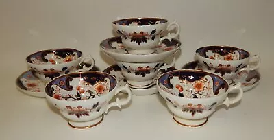Buy Antique Staffordshire Cornucopia Gaudy Welsh Cups & Saucers • 165.76£