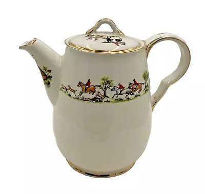 Buy Teapot Tally Ho Pattern Maddock England Exclusive China Co 3 Cup • 47.06£