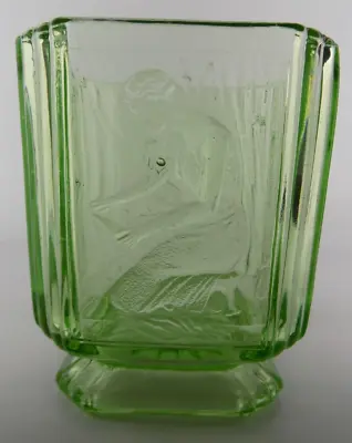 Buy Sowerby Art Deco 1930's Green Glass Jar/Vase 'Pandoras Box' 2544 • 30£