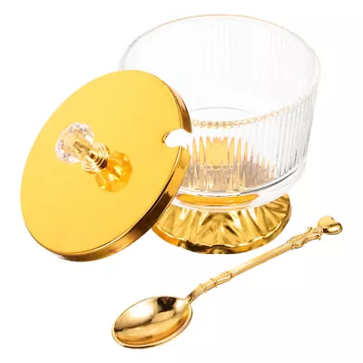 Buy Glass Jar Container With Lid And Spoon For Snacks And Condiments • 14.68£