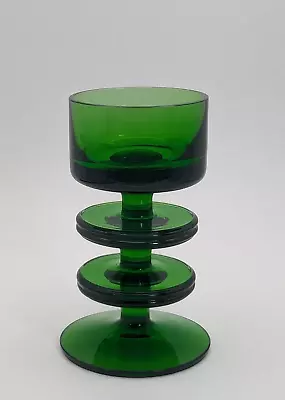 Buy Wedgwood    Sheringham   Studio Glass Green 2 X Disc Candle Holder Vintage • 49£