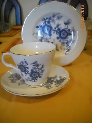 Buy Crown Trent Fine Bone China Trio - Pretty Blue And White Floral Pattern • 4£