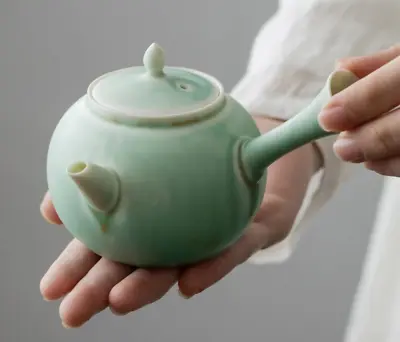 Buy Handmade Chinese Green Porcelain Teapot Ceramic Pottery Loose Leaf Tea Ceremony • 40.31£