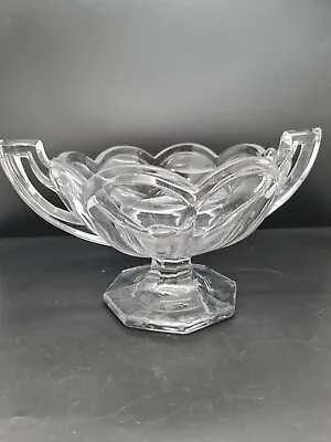 Buy Art Deco Glass 'Chippendale' Pedestal Bowl Davidson,trifle,fruit,centrepiece  • 14£