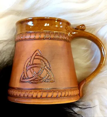 Buy Celtic Trinity Mug Tankard 20oz Handmade Medieval Ceramic Pottery Cup • 19.99£