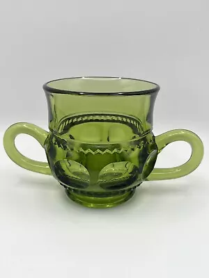 Buy Indiana Colony Glass KING's Color CROWN #77 Olive Green Open Sugar. • 23.97£