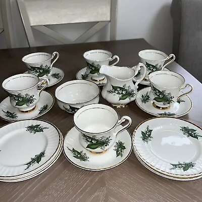 Buy Lubern 1960 Bone China Lily Of The Valley 20 Piece Tea Set 22 Carat Gold Gilding • 45£